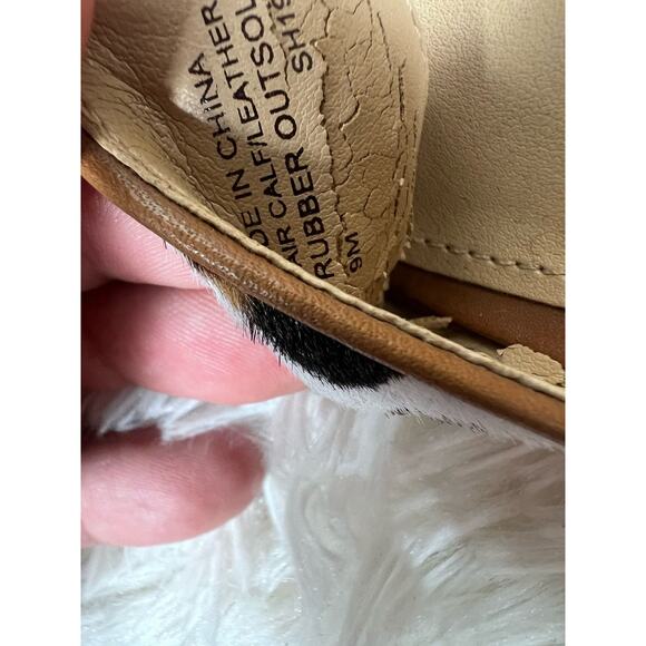 Michael Kors Alexia Platform Sandals Womens Size 9M Hair Calf Animal Print SH19A - Picture 9 of 16